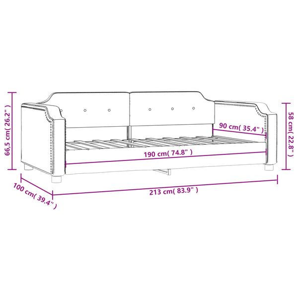 Schlafsofa Samt dunkelgrau 90x190 cm