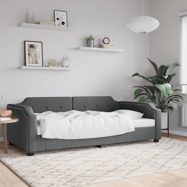 Schlafsofa Samt dunkelgrau 90x190 cm