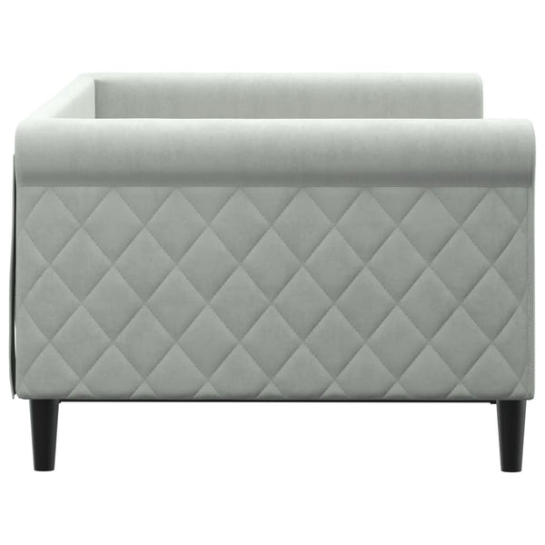 Hellgraues Schlafsofa 90x190 cm aus Samt