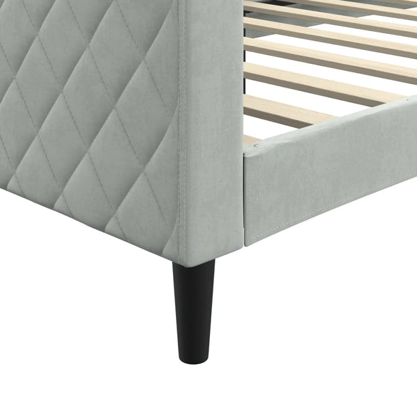Hellgraues Schlafsofa 90x190 cm aus Samt