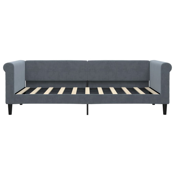 Dunkelgraues Schlafsofa 90x190 cm Samt