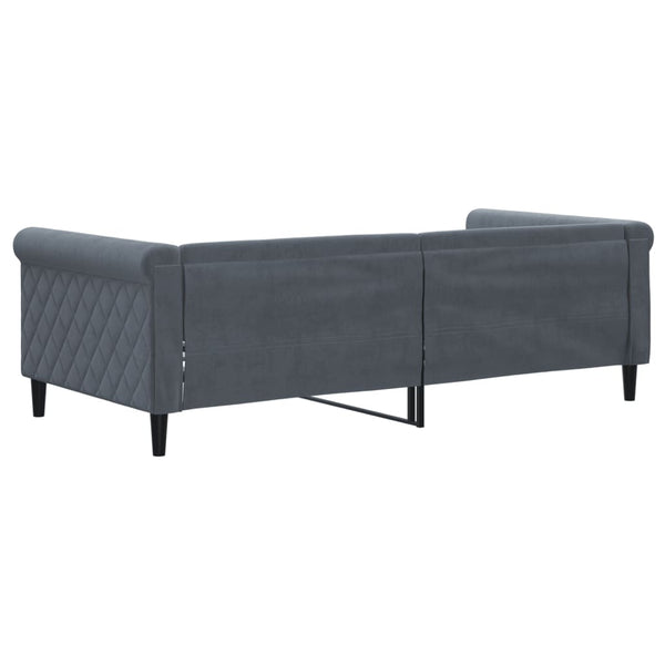 Dunkelgraues Schlafsofa 90x190 cm Samt