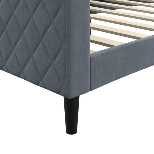 Dunkelgraues Schlafsofa 90x190 cm Samt