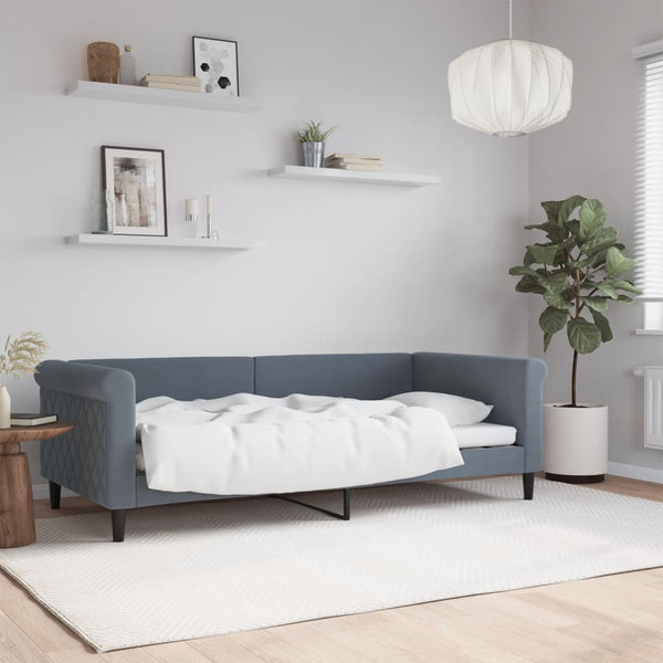 Dunkelgraues Schlafsofa 90x190 cm Samt