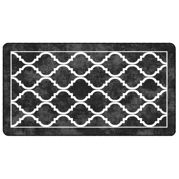 Schwarz-weißer Teppich waschbar Ifte 80x150cm (rutschfest)