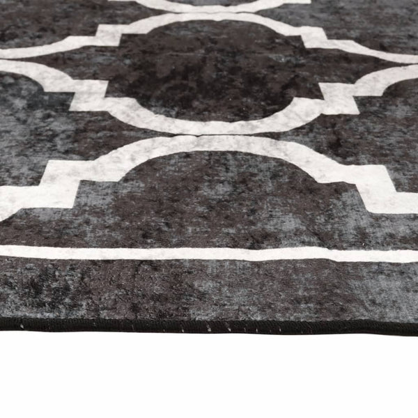 Schwarz-weißer Teppich waschbar Ifte 80x150cm (rutschfest)