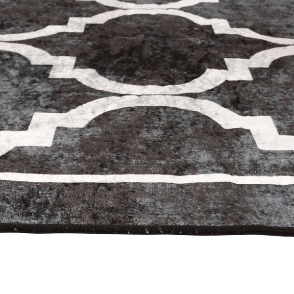 Schwarz-weißer Teppich waschbar Ifte 190x300cm (rutschfest)