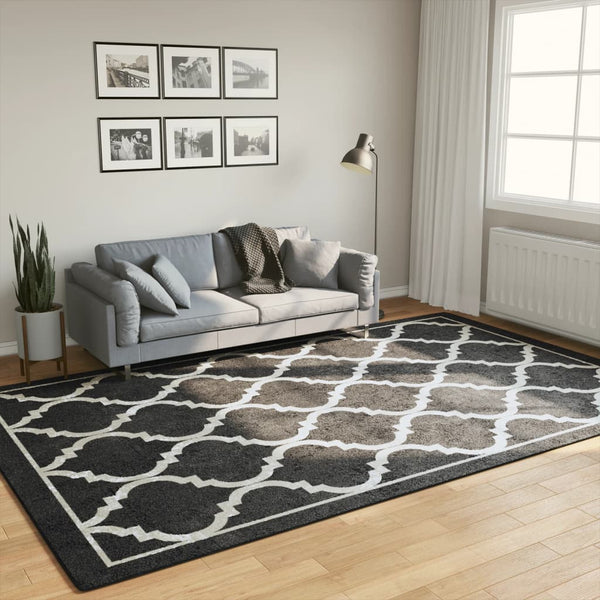 Schwarz-weißer Teppich waschbar Ifte 190x300cm (rutschfest)