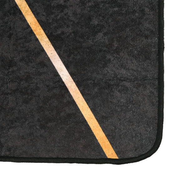 Ifte Teppich 80x150cm schwarz und gold, waschbar (rutschfest)