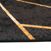 Ifte Teppich 80x150cm schwarz und gold, waschbar (rutschfest)