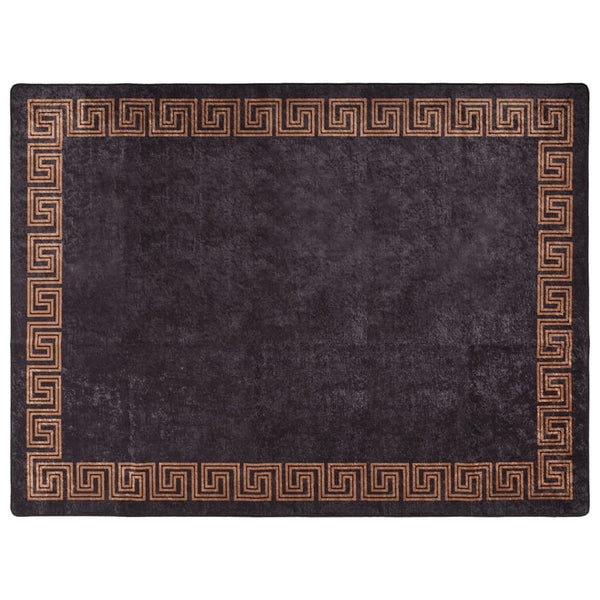 Schwarz-Gold Teppich waschbar Ifte 400x300cm (rutschfest)