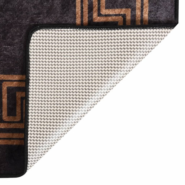 Schwarz-Gold Teppich waschbar Ifte 400x300cm (rutschfest)