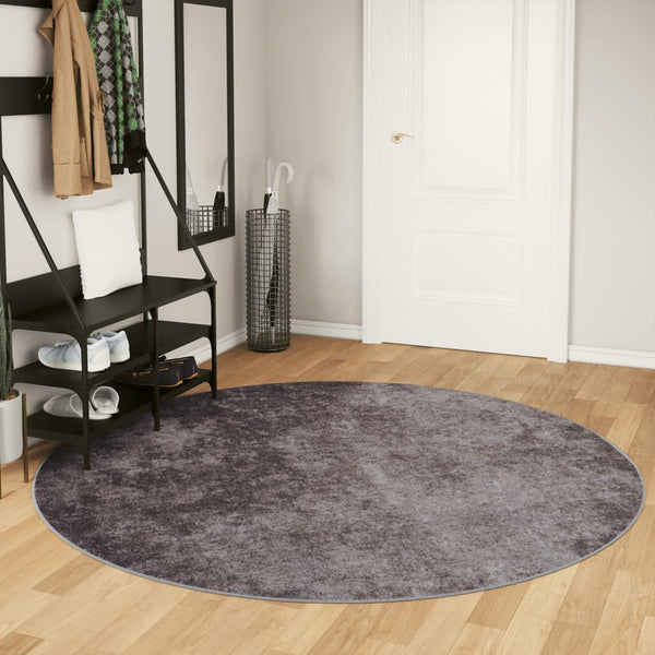 Harmaa matto pestävä Ifte Ø 200cm (liukumaton)