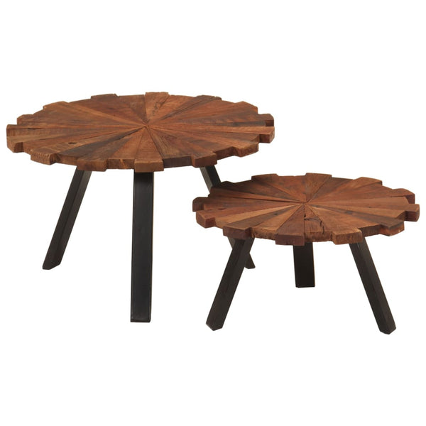 Couchtische Storn 2 Stk. (recyceltes Massivholz und Eisen)