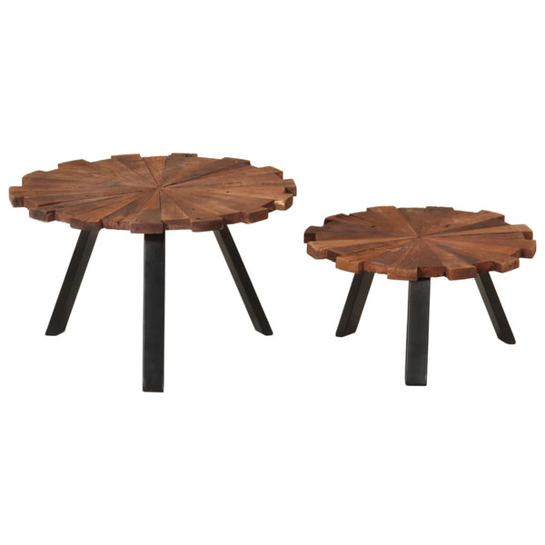 Couchtische Storn 2 Stk. (recyceltes Massivholz und Eisen)