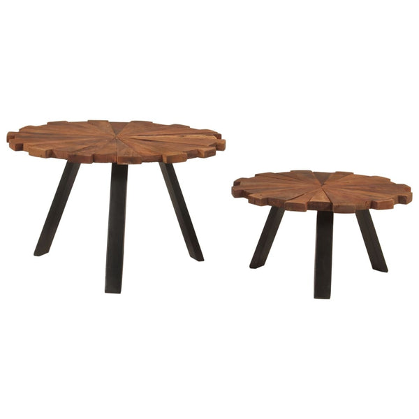 Couchtische Storn 2 Stk. (recyceltes Massivholz und Eisen)