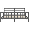 Graues Bettgestell mit Kopfteil Gyongyosi 200x200cm (Holz)