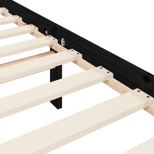 Schwarzes Bettgestell mit Kopfteil Kassandra Small Single (Holz)