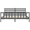 Bettgestell mit Kopfteil Bidae 200x200cm, Grau (Holz)