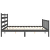 Bettgestell mit Kopfteil Bidae 200x200cm, Grau (Holz)