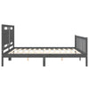 Graues Bettgestell mit Kopfteil Muzaffer 200x200cm (Holz)