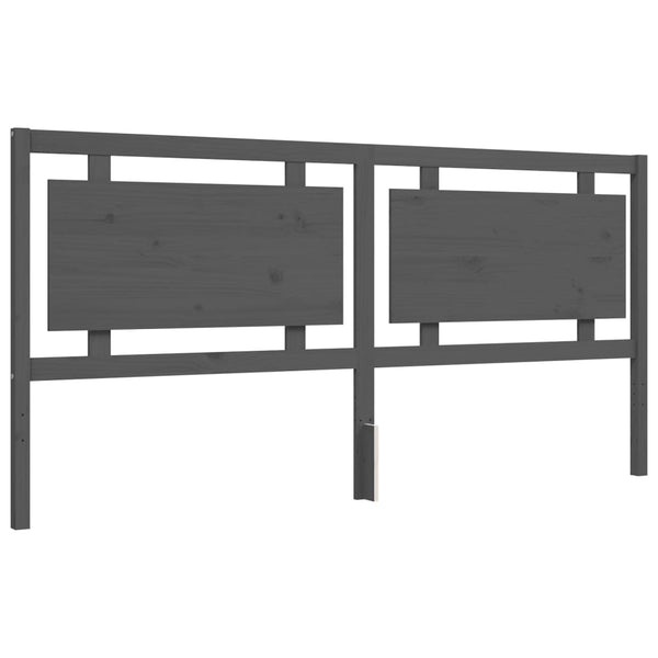 Graues Bettgestell mit Kopfteil Muzaffer 200x200cm (Holz)