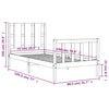 Schwarzes Bettgestell mit Kopfteil Lusia Small Single (Holz)