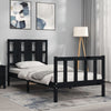 Schwarzes Bettgestell mit Kopfteil Lusia Small Single (Holz)
