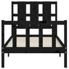 Schwarzes Bettgestell mit Kopfteil Lusia Small Single (Holz)