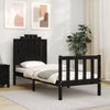 Schwarzes Bettgestell mit Kopfteil Ugolino Small Single (Holz)