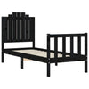 Schwarzes Bettgestell mit Kopfteil Ugolino Small Single (Holz)