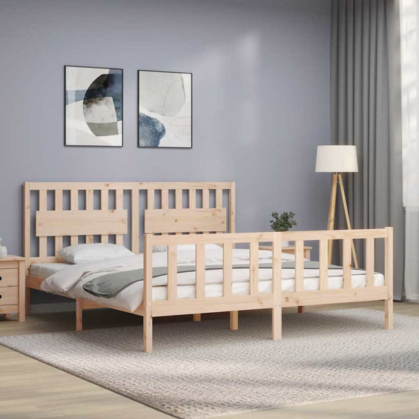 Bettrahmen mit Kopfteil Olibieada Super King Size (Holz)