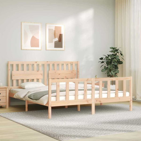Bettrahmen mit Kopfteil Olibieada Super King Size (Holz)