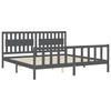 Bettgestell Olibieada 200x200cm, Grau (Holz)