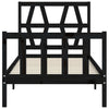Schwarzes Bettgestell mit Kopfteil Orsilia Small Single (Holz)