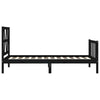 Schwarzes Bettgestell mit Kopfteil Orsilia Small Single (Holz)