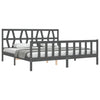 Graues Bettgestell mit Kopfteil Orsilia 200x200cm (Holz)