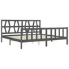 Graues Bettgestell mit Kopfteil Orsilia 200x200cm (Holz)