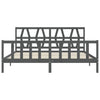 Graues Bettgestell mit Kopfteil Orsilia 200x200cm (Holz)