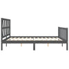 Graues Bettgestell mit Kopfteil Orsilia 200x200cm (Holz)