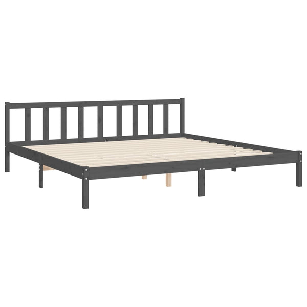 Graues Bettgestell mit Kopfteil Pantelescu 200x200cm (Holz)