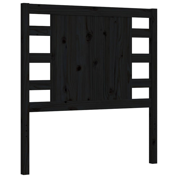 Schwarzes Bettgestell mit Kopfteil Verjinia Small Single (Holz)