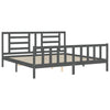 Graues Bettgestell mit Kopfteil Baryy 200x200cm (Holz)