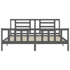 Graues Bettgestell mit Kopfteil Baryy 200x200cm (Holz)