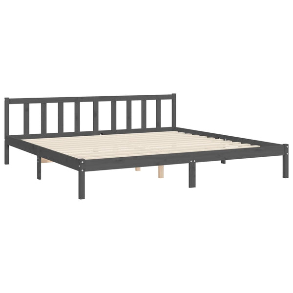 Graues Bettgestell mit Kopfteil Baryy 200x200cm (Holz)