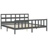 Graues Bettgestell mit Kopfteil Fortyogo 200x200cm (Holz)