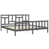 Graues Bettgestell mit Kopfteil Ghitulina 200x200cm (Holz)