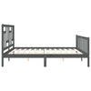 Graues Bettgestell mit Kopfteil Ghitulina 200x200cm (Holz)