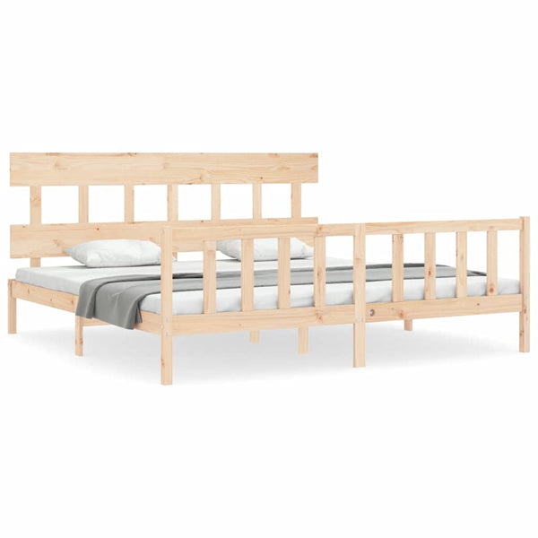 Super King Size Bettrahmen Kizner mit Kopfteil (Holz)