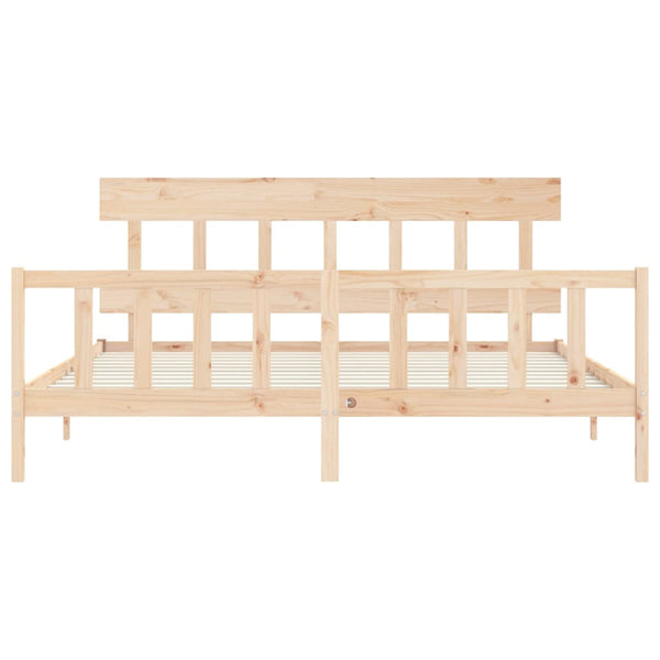 Super King Size Bettrahmen Kizner mit Kopfteil (Holz)